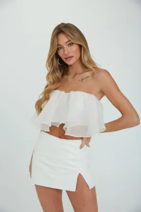 Lula Strapless Organza Crop Top