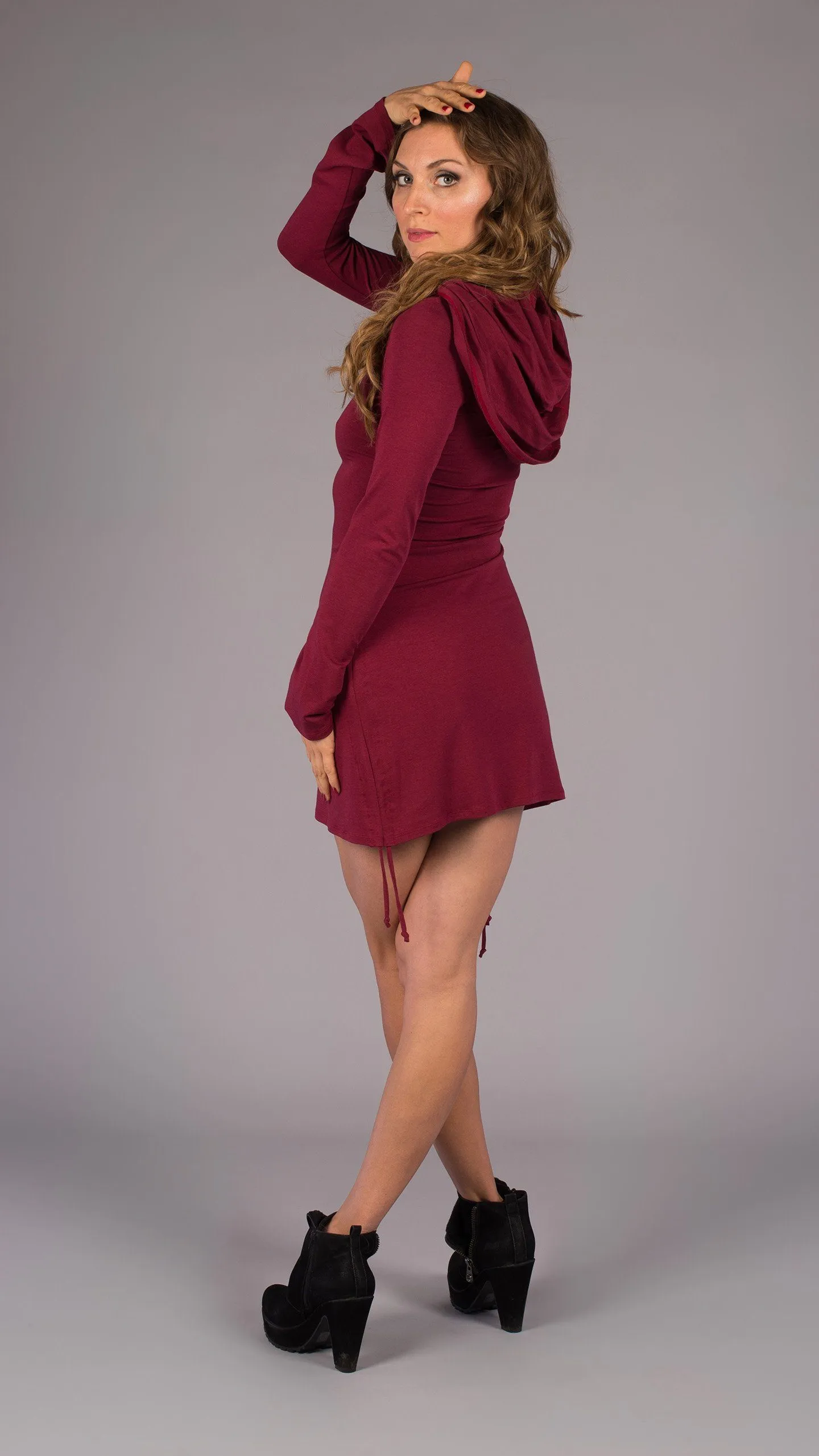 Maroon Bamboo Long Sleeve Huntress Dress