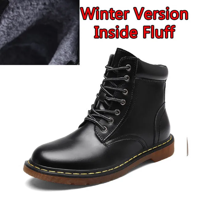 Men Autumn And Winter Two Style Shoes Ankle Boot Men Keep Warm Snow Boots Fashion Comfortable Leather Shoes For Men Boots