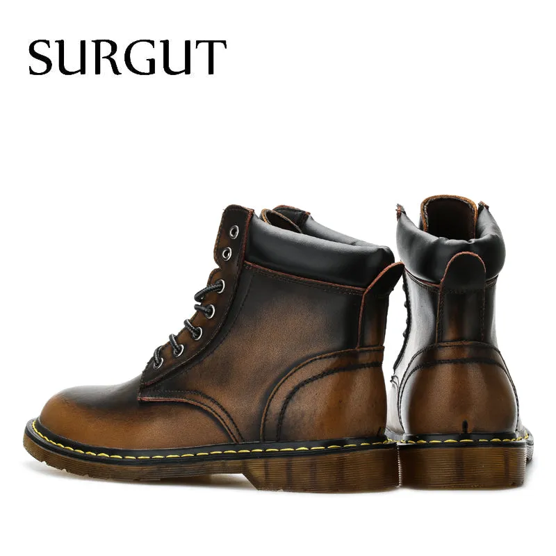 Men Autumn And Winter Two Style Shoes Ankle Boot Men Keep Warm Snow Boots Fashion Comfortable Leather Shoes For Men Boots