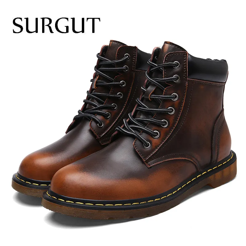 Men Autumn And Winter Two Style Shoes Ankle Boot Men Keep Warm Snow Boots Fashion Comfortable Leather Shoes For Men Boots