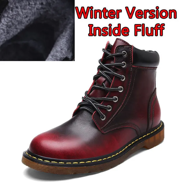 Men Autumn And Winter Two Style Shoes Ankle Boot Men Keep Warm Snow Boots Fashion Comfortable Leather Shoes For Men Boots