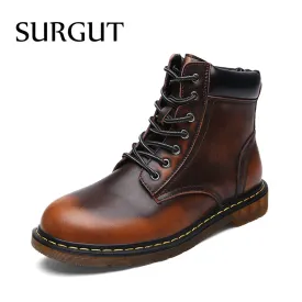 Men Autumn And Winter Two Style Shoes Ankle Boot Men Keep Warm Snow Boots Fashion Comfortable Leather Shoes For Men Boots