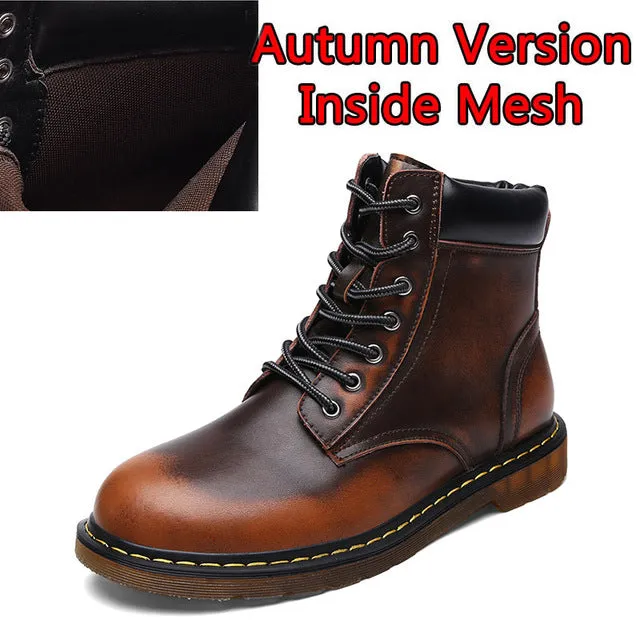 Men Autumn And Winter Two Style Shoes Ankle Boot Men Keep Warm Snow Boots Fashion Comfortable Leather Shoes For Men Boots