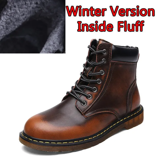 Men Autumn And Winter Two Style Shoes Ankle Boot Men Keep Warm Snow Boots Fashion Comfortable Leather Shoes For Men Boots