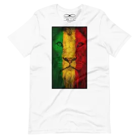 Men's Rasta Lion Theme White Graphic T-Shirt