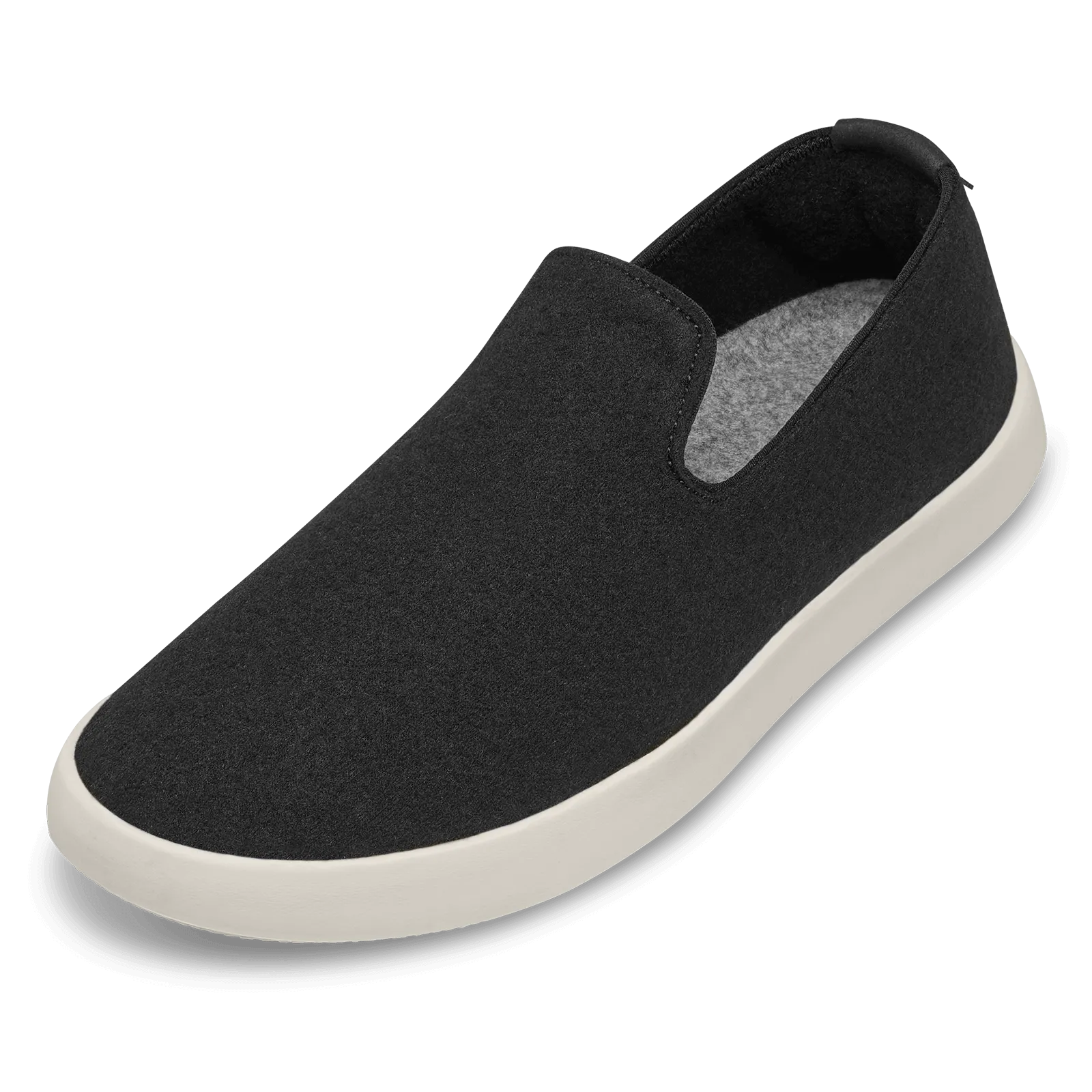 Men's Wool Loungers - True Black (Cream Sole)