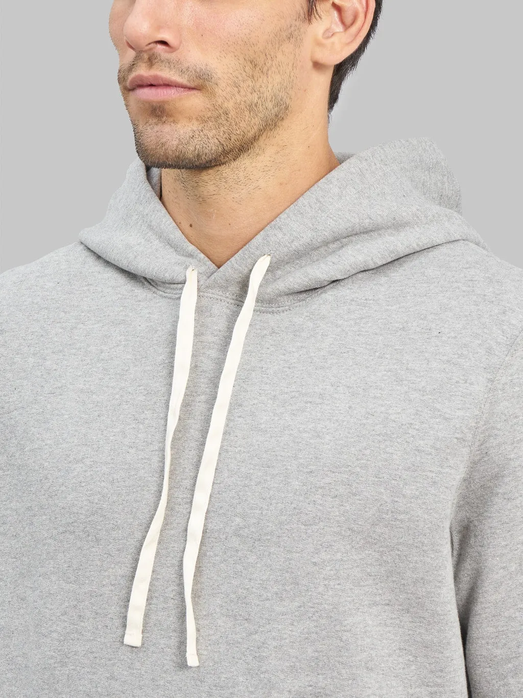 Merz b. Schwanen 382 Loopwheeled 12oz Classic Fit Hoodie Grey Melange