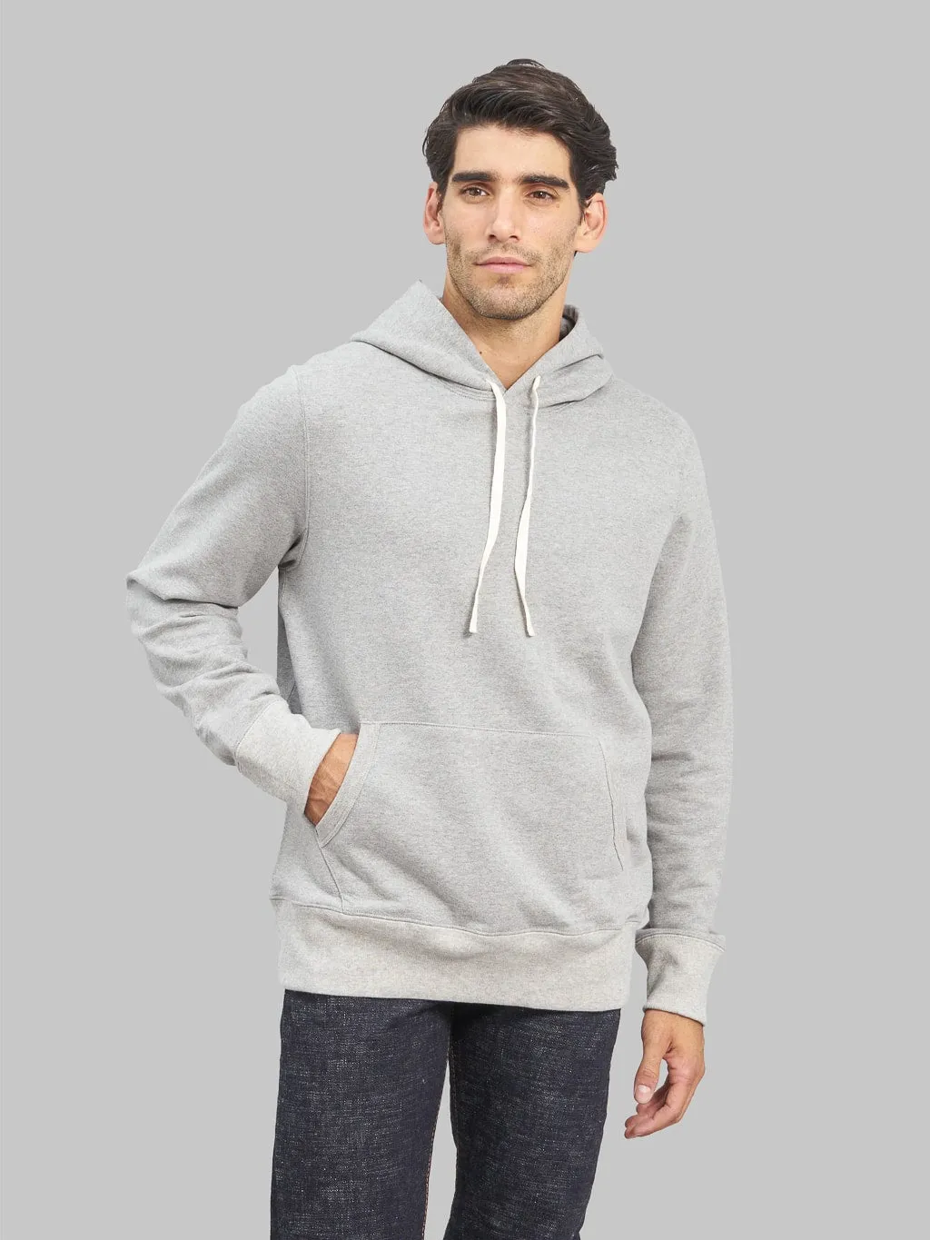 Merz b. Schwanen 382 Loopwheeled 12oz Classic Fit Hoodie Grey Melange