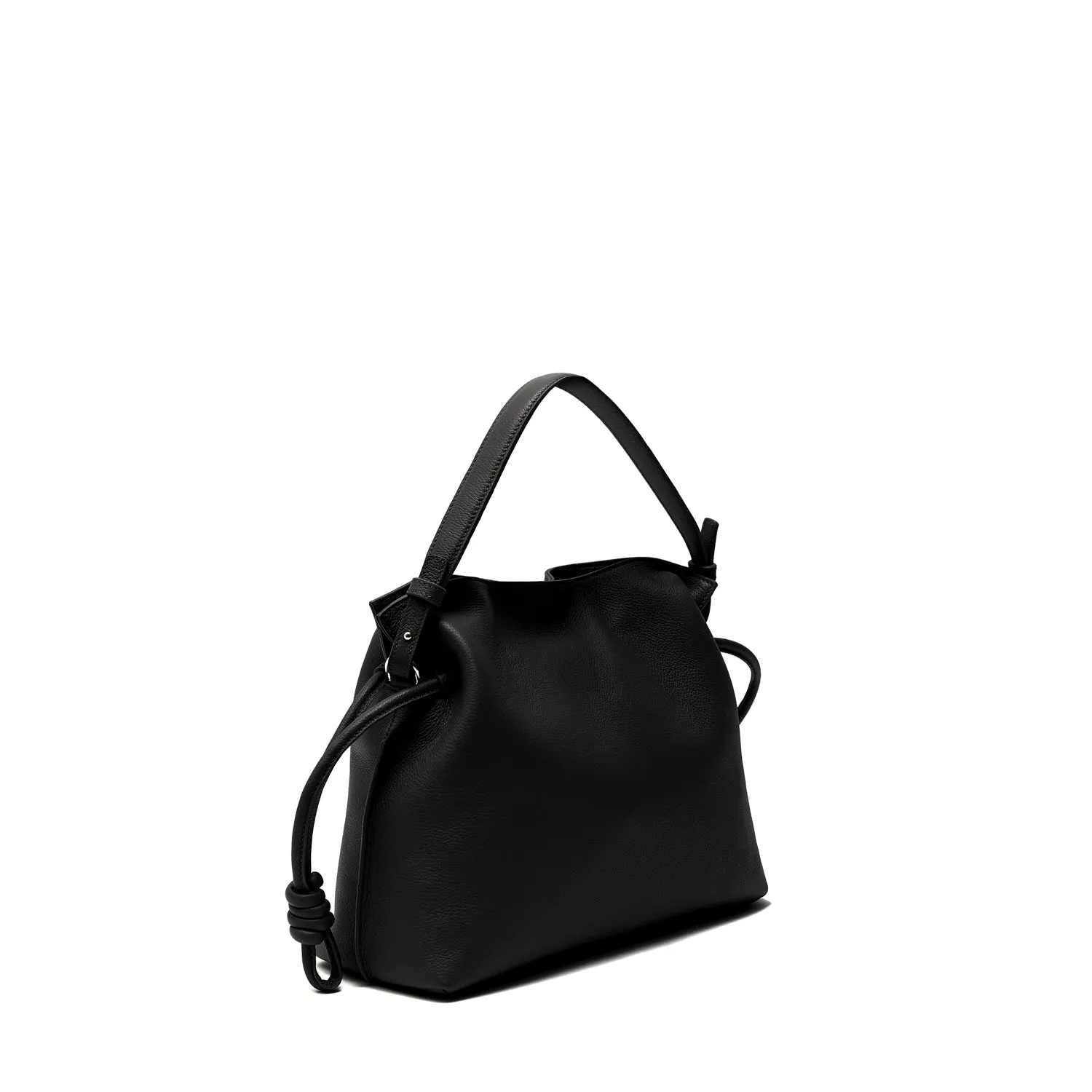 Midi Emma  Leather Crossbody Bag, Black