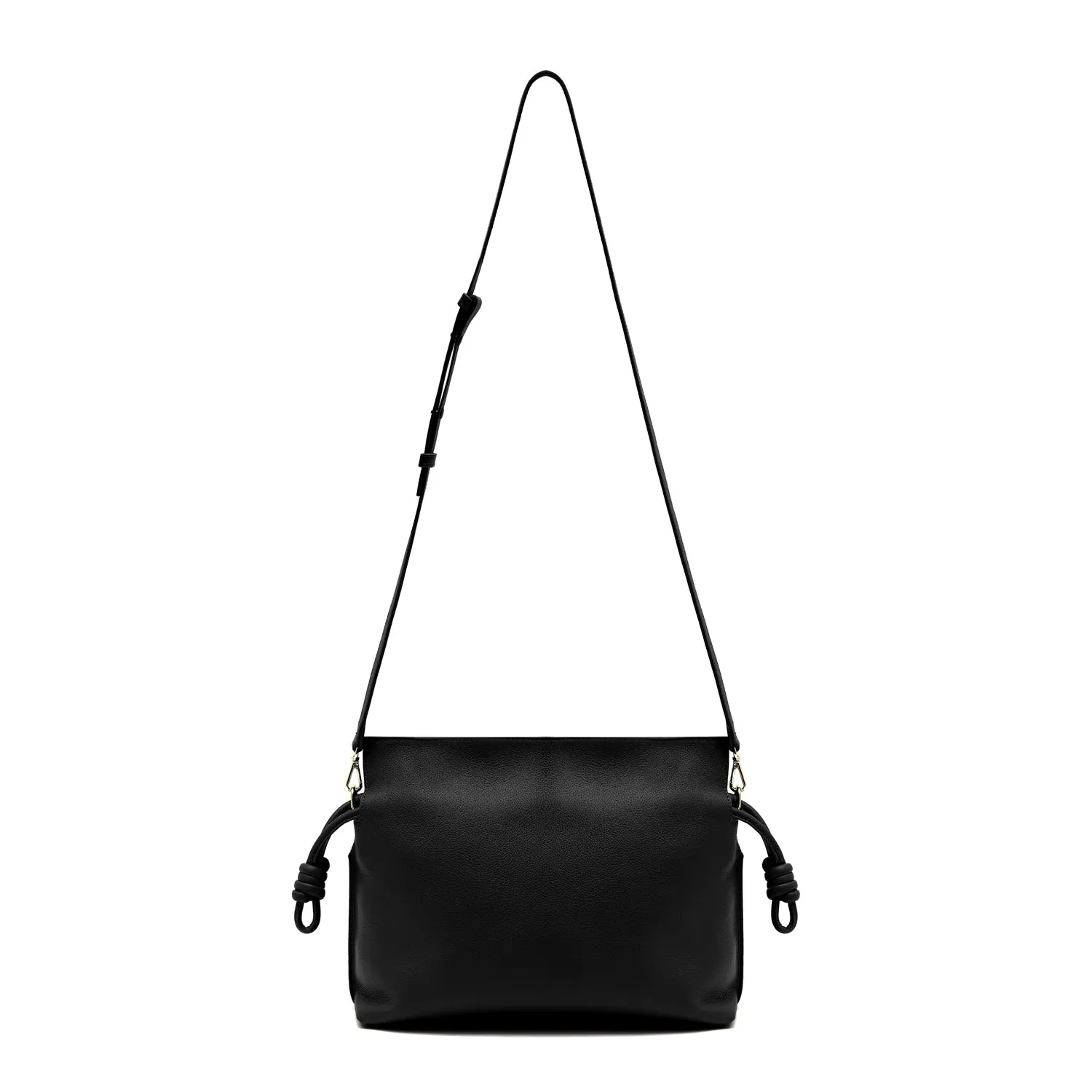 Midi Emma  Leather Crossbody Bag, Black