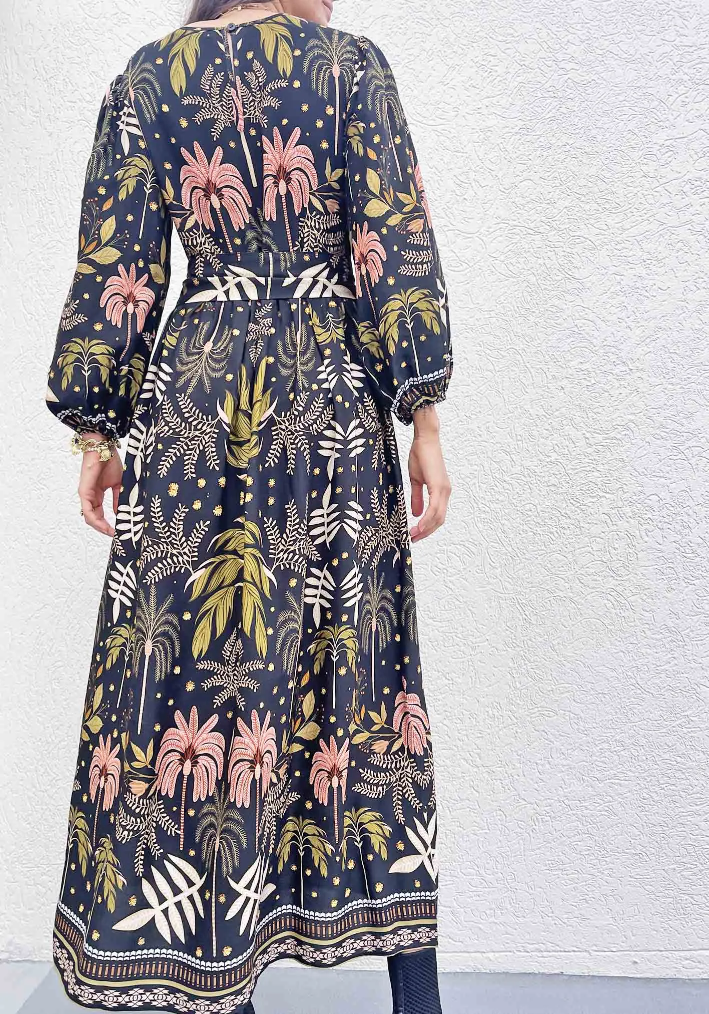 Midnight Tropical Maxi Dress