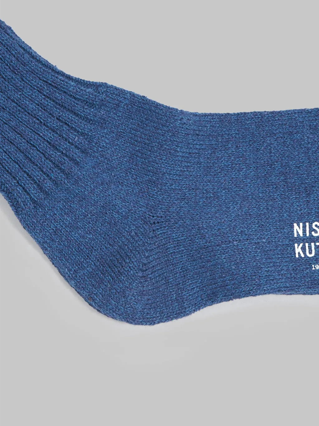 Nishiguchi Kutsushita Silk Cotton Socks Deep Blue