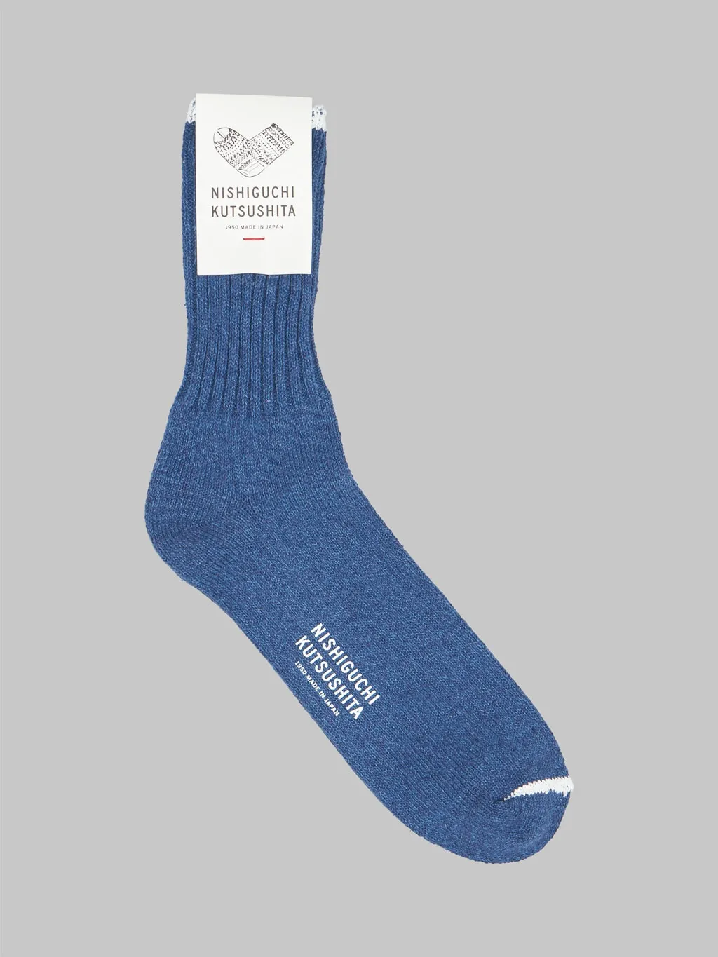 Nishiguchi Kutsushita Silk Cotton Socks Deep Blue