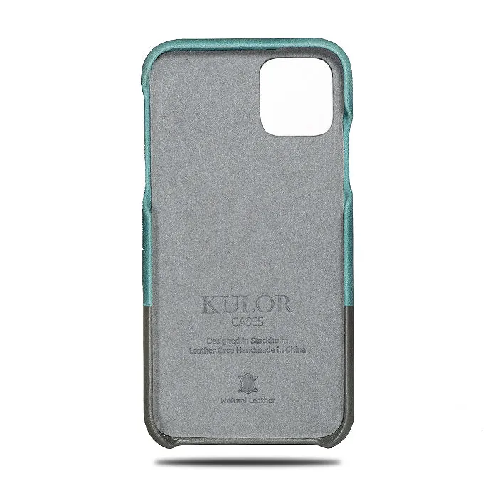 Ocean Blue & Pebble Gray iPhone 11 Leather Case