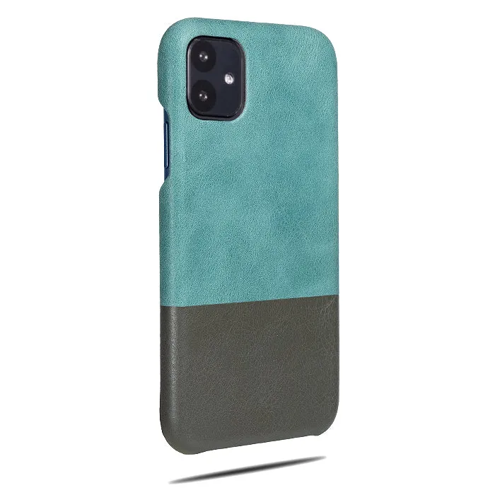 Ocean Blue & Pebble Gray iPhone 11 Leather Case