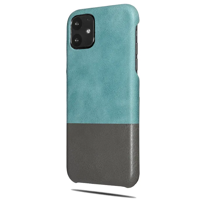 Ocean Blue & Pebble Gray iPhone 11 Leather Case