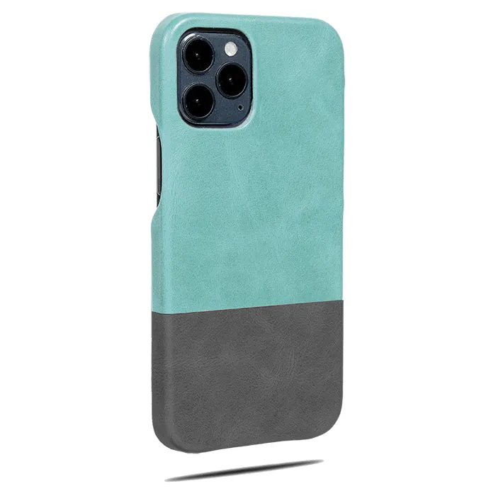 Ocean Blue & Pebble Gray iPhone 12 Pro Leather Case