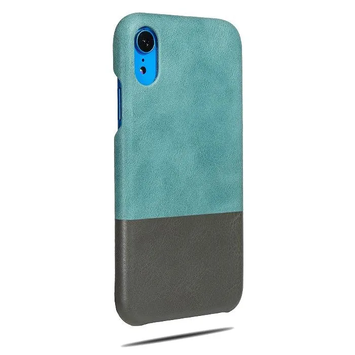 Ocean Blue & Pebble Gray iPhone XR Leather Case