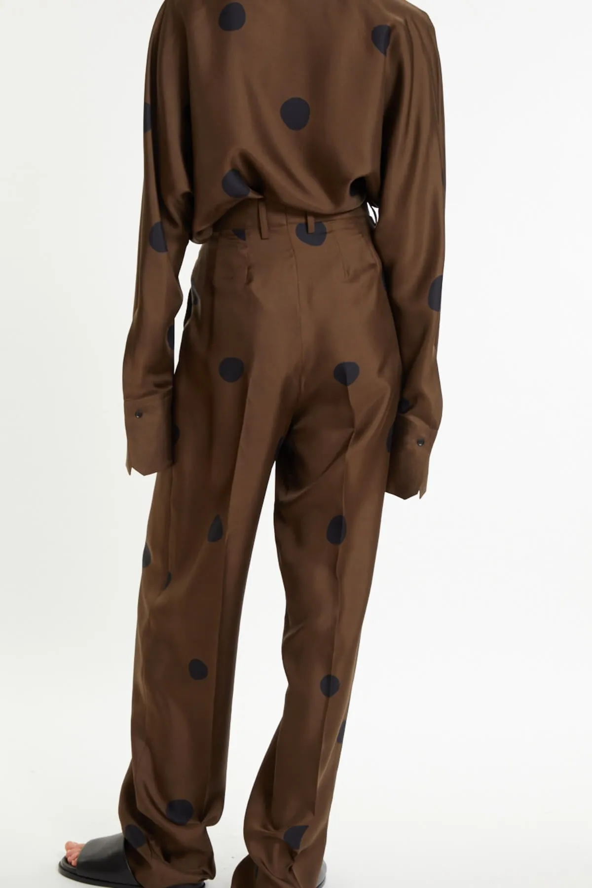 Petar Petrov Distraction Printed Silk Trousers - Umber/ Black