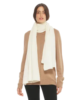 Pure Cashmere Maxi Scarf Milk White