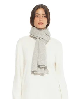 Pure Cashmere Plain Knit Scarf Light Grey