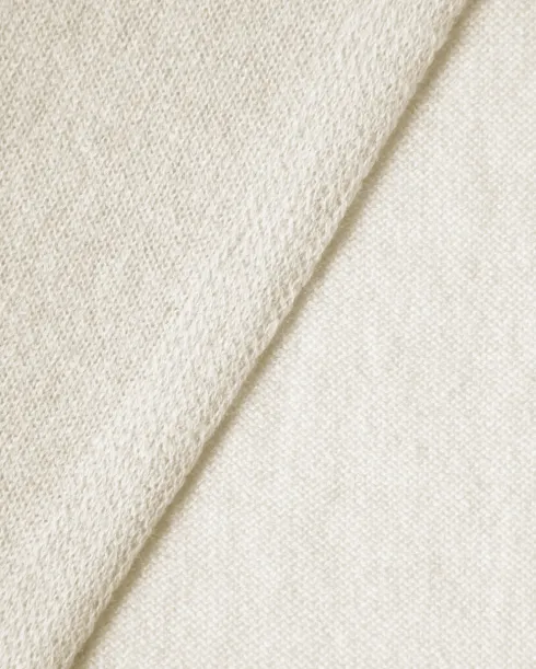 Pure Cashmere Plain Knit Scarf Milk White