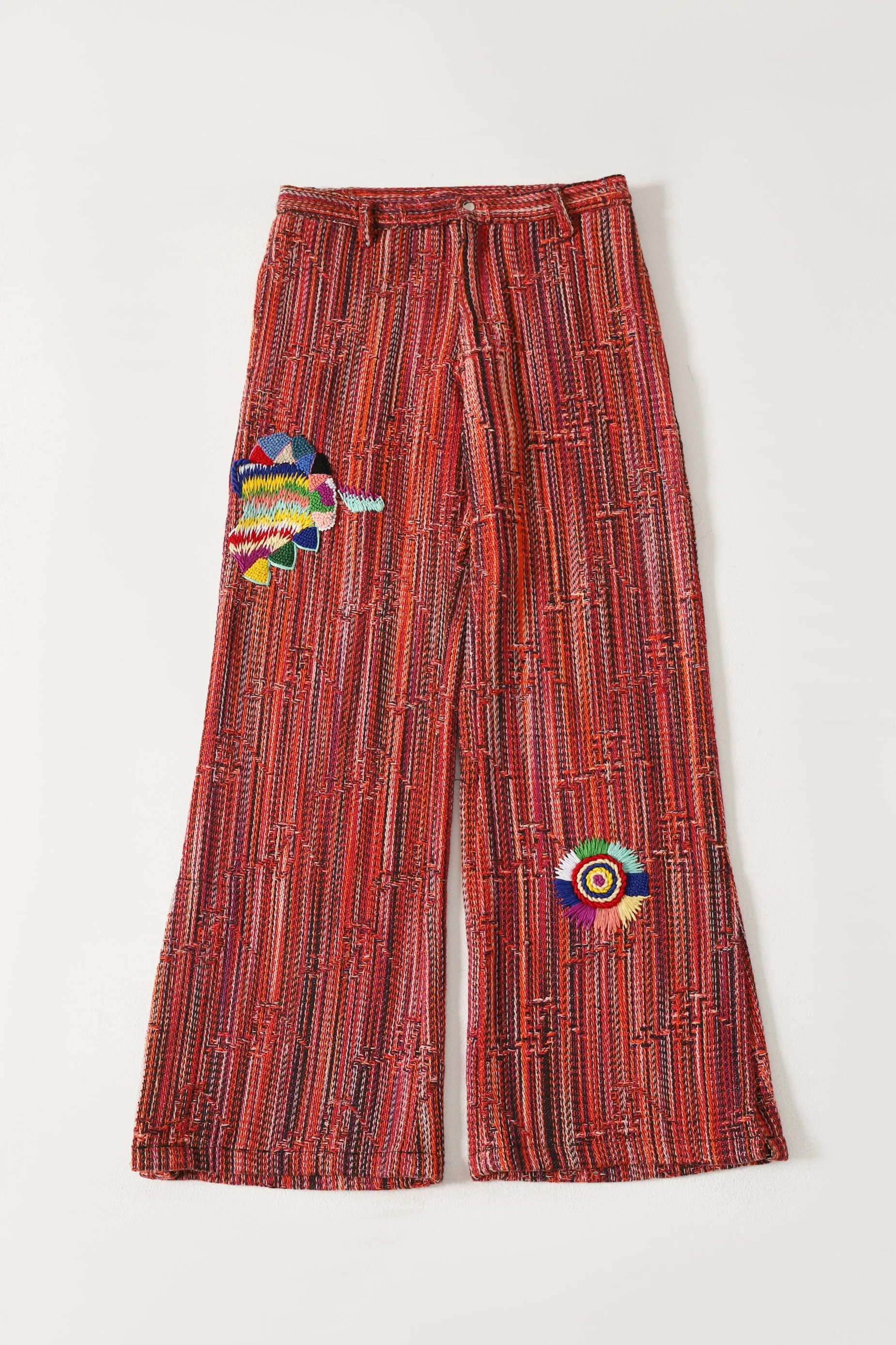 "SADEQUAIN" JAQUARD EMBROIDERED TROUSERS