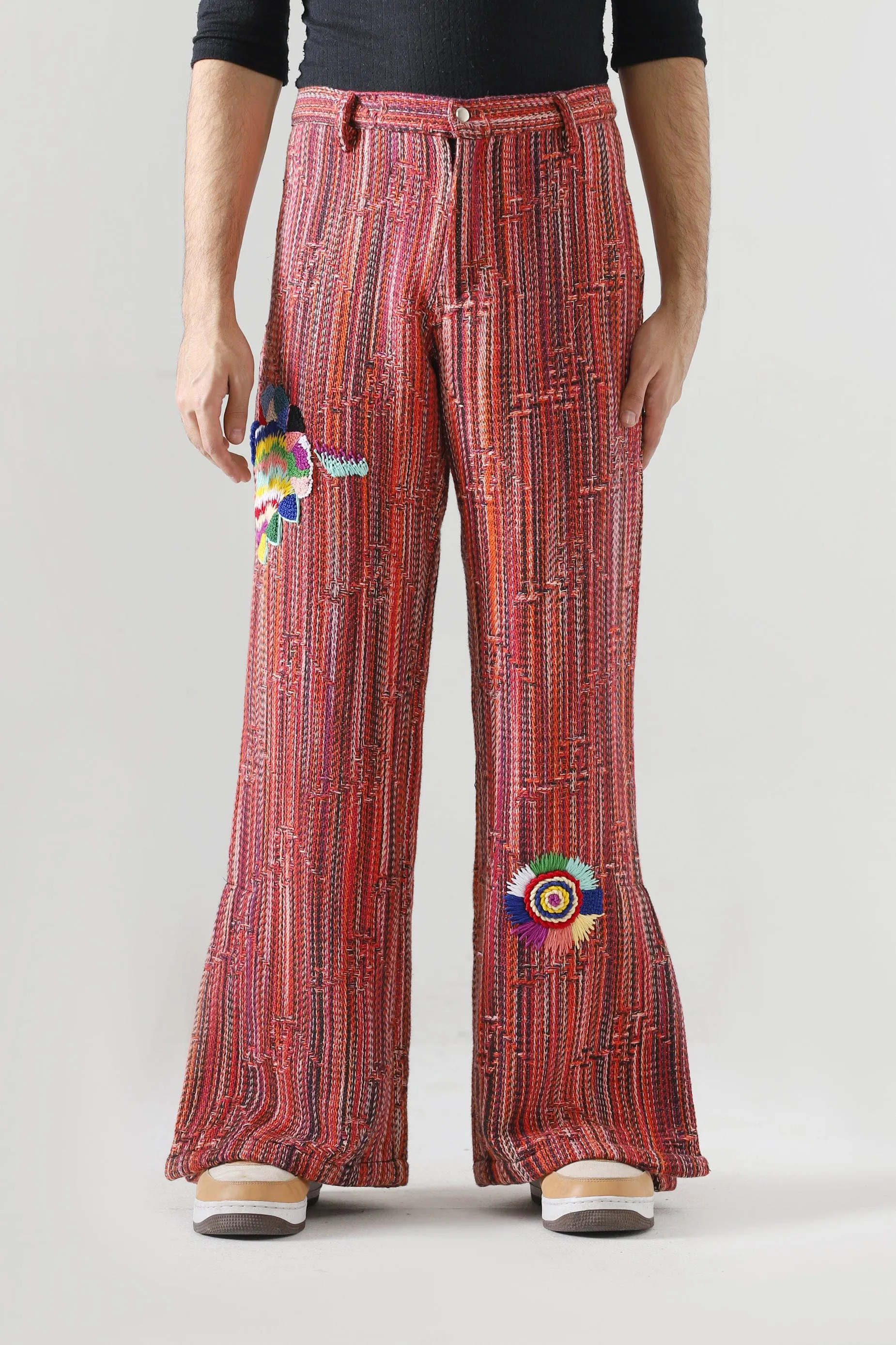 "SADEQUAIN" JAQUARD EMBROIDERED TROUSERS