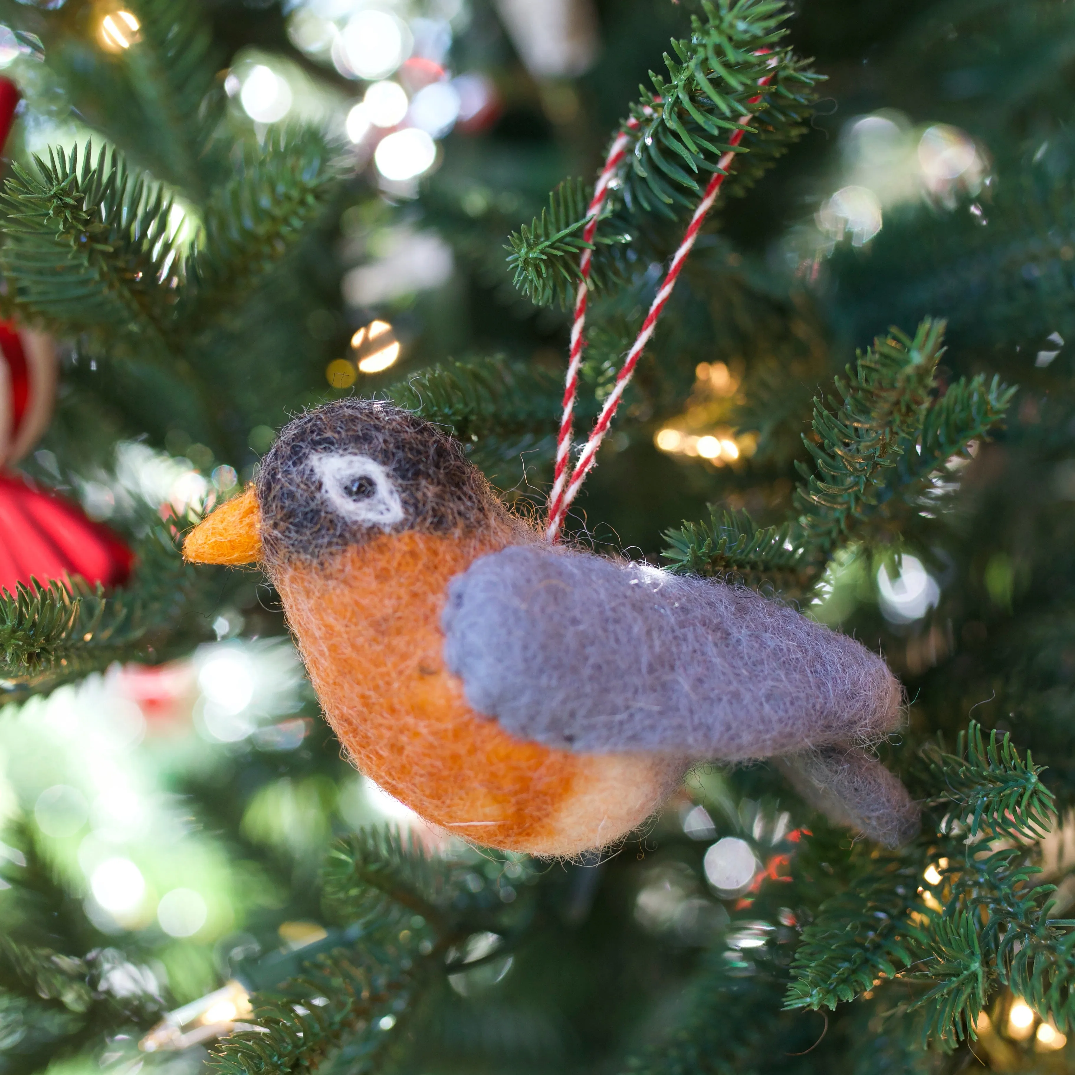 Robin Ornament, Felt Wool