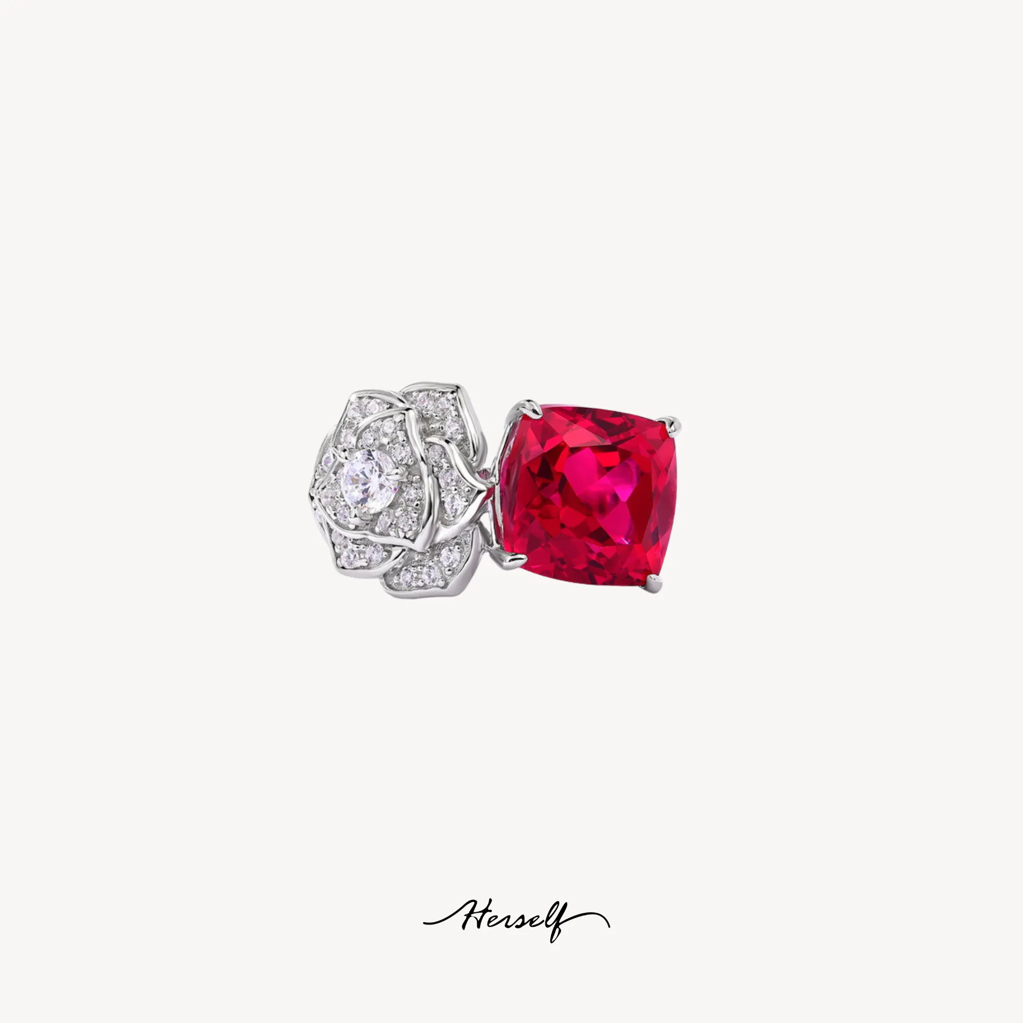 Ruby Shining Rose Ring