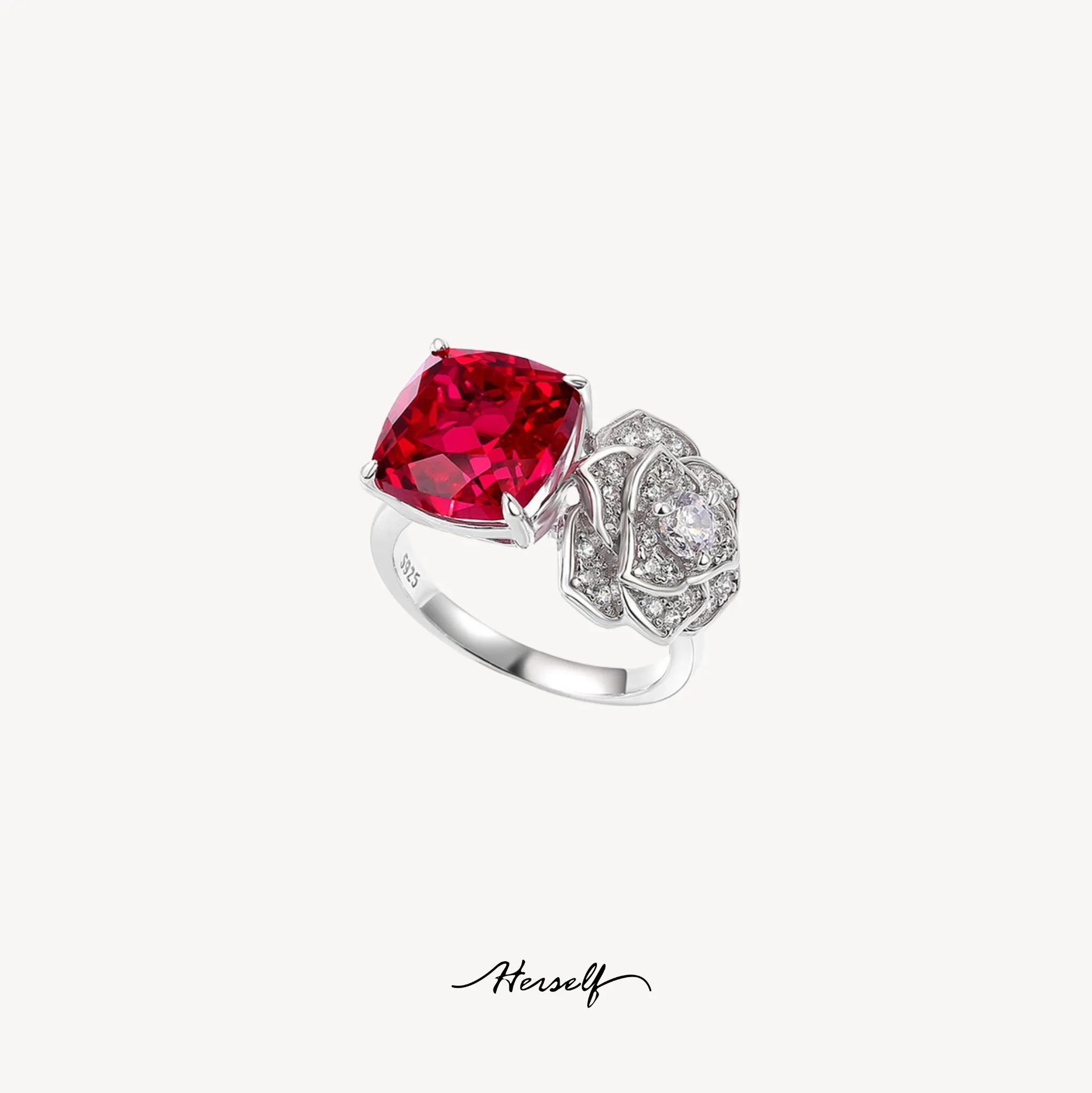 Ruby Shining Rose Ring