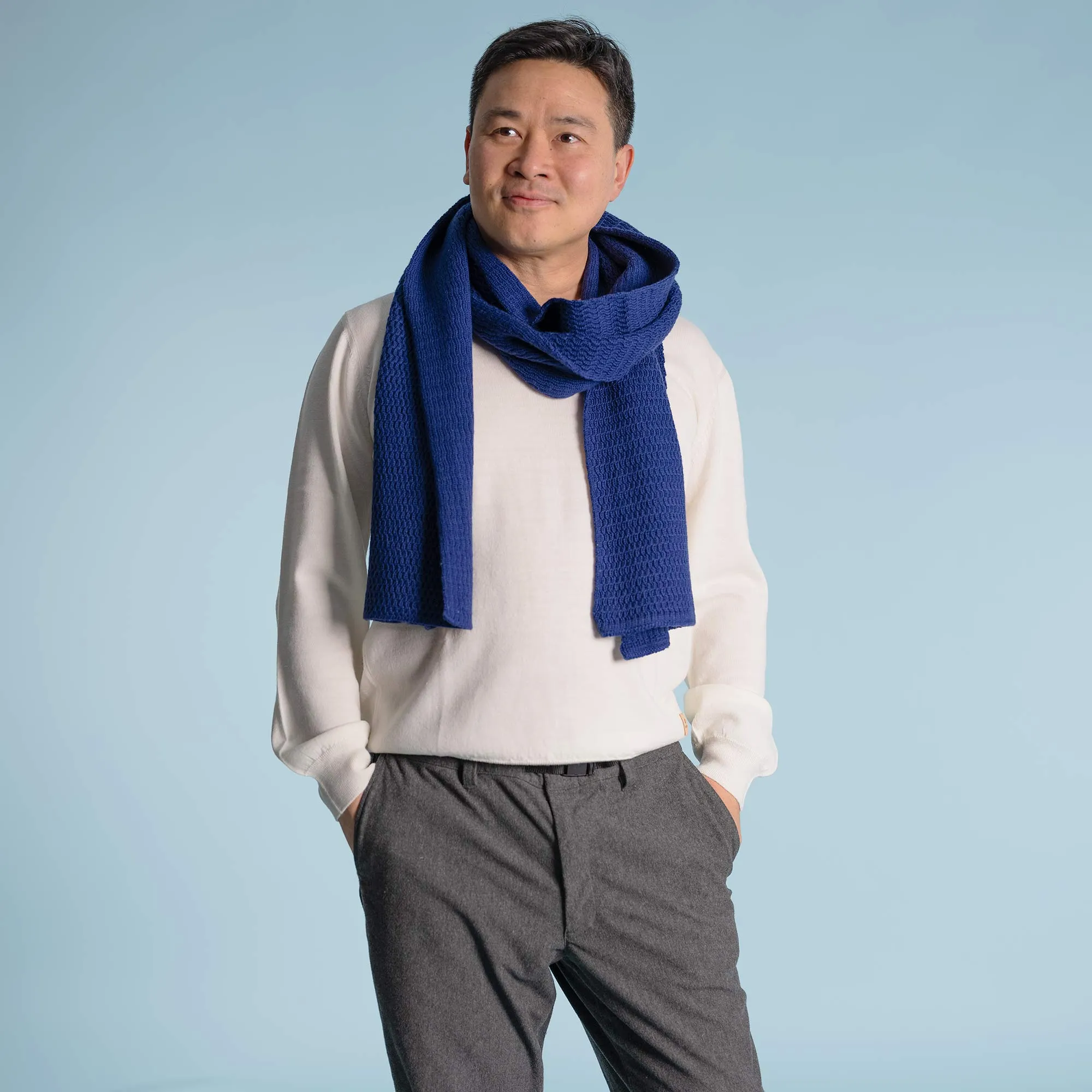 SNOWPEAK 100% Organic Merino Wool Scarf (12"x70”) (Unisex) (No Elastic, No Polyester, No polyamide, No Acrylic)