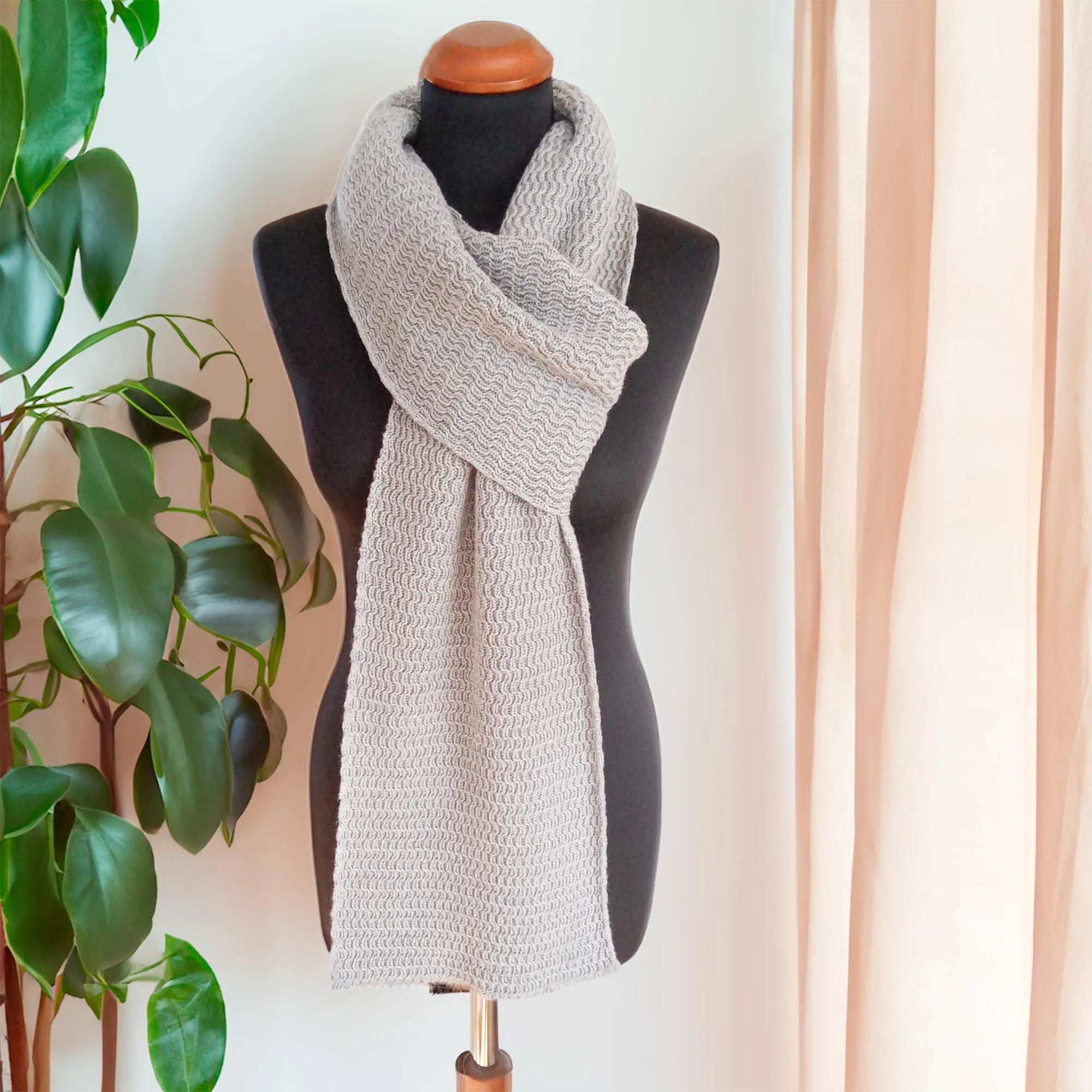 SNOWPEAK 100% Organic Merino Wool Scarf (12"x70”) (Unisex) (No Elastic, No Polyester, No polyamide, No Acrylic)