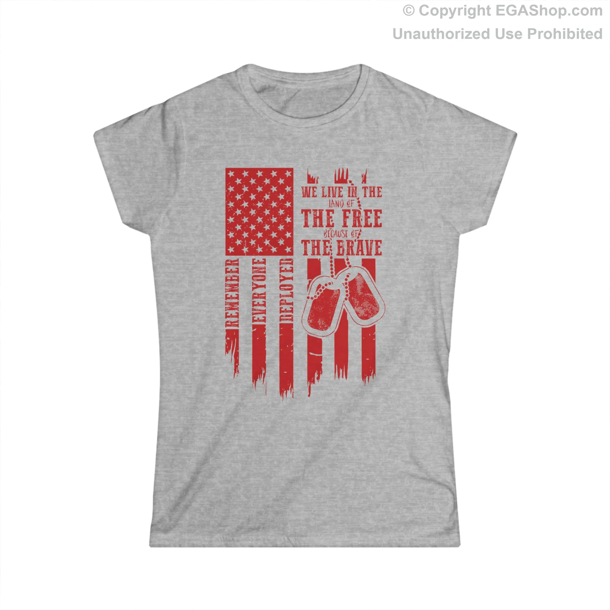 T-Shirt, Ladies Fit: Red Friday Land of the Free