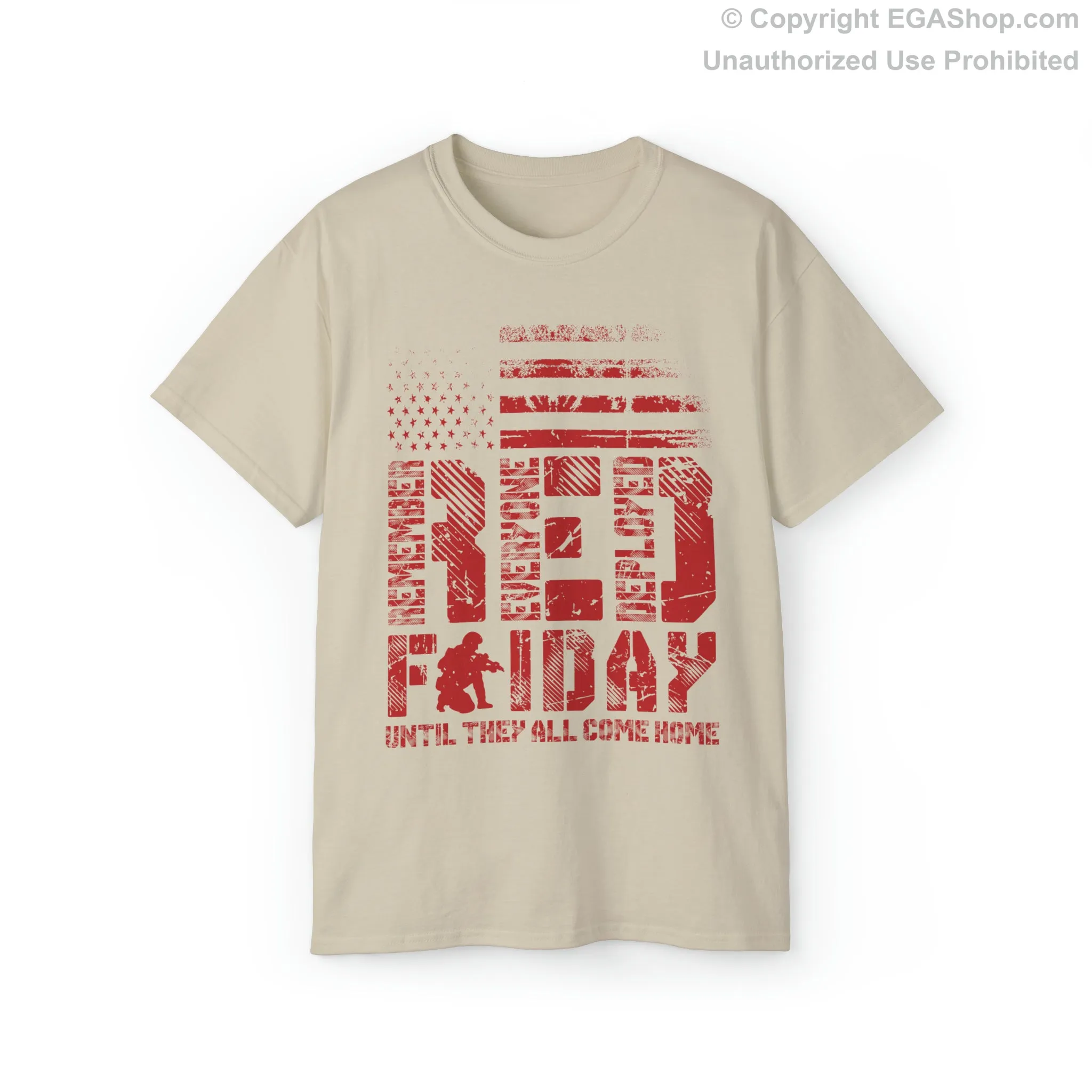 T-Shirt, Unisex: Red Friday with Kneeling Service Member