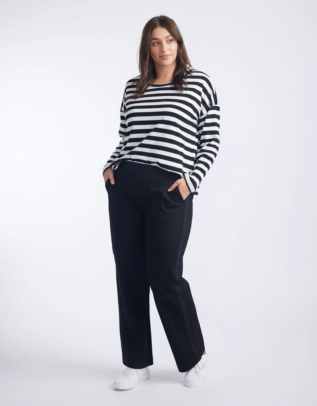 Timeless Straight Leg Ponti Pant - Black On Black