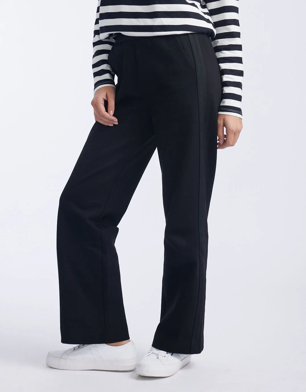 Timeless Straight Leg Ponti Pant - Black On Black