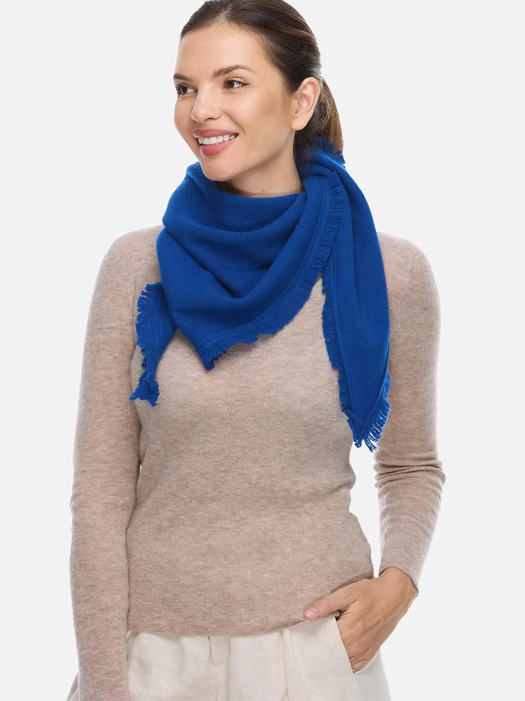 Triangle Sapphire Cashmere Scarf