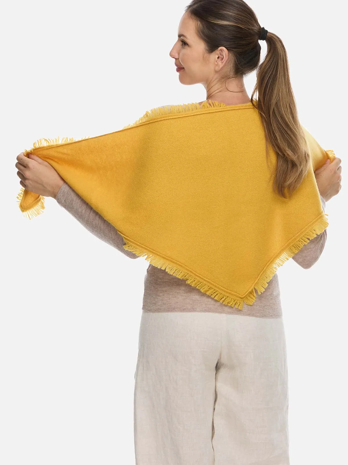 Triangle Yellow Cashmere Scarf