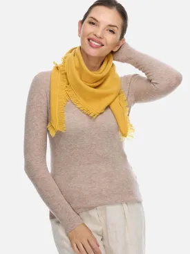 Triangle Yellow Cashmere Scarf