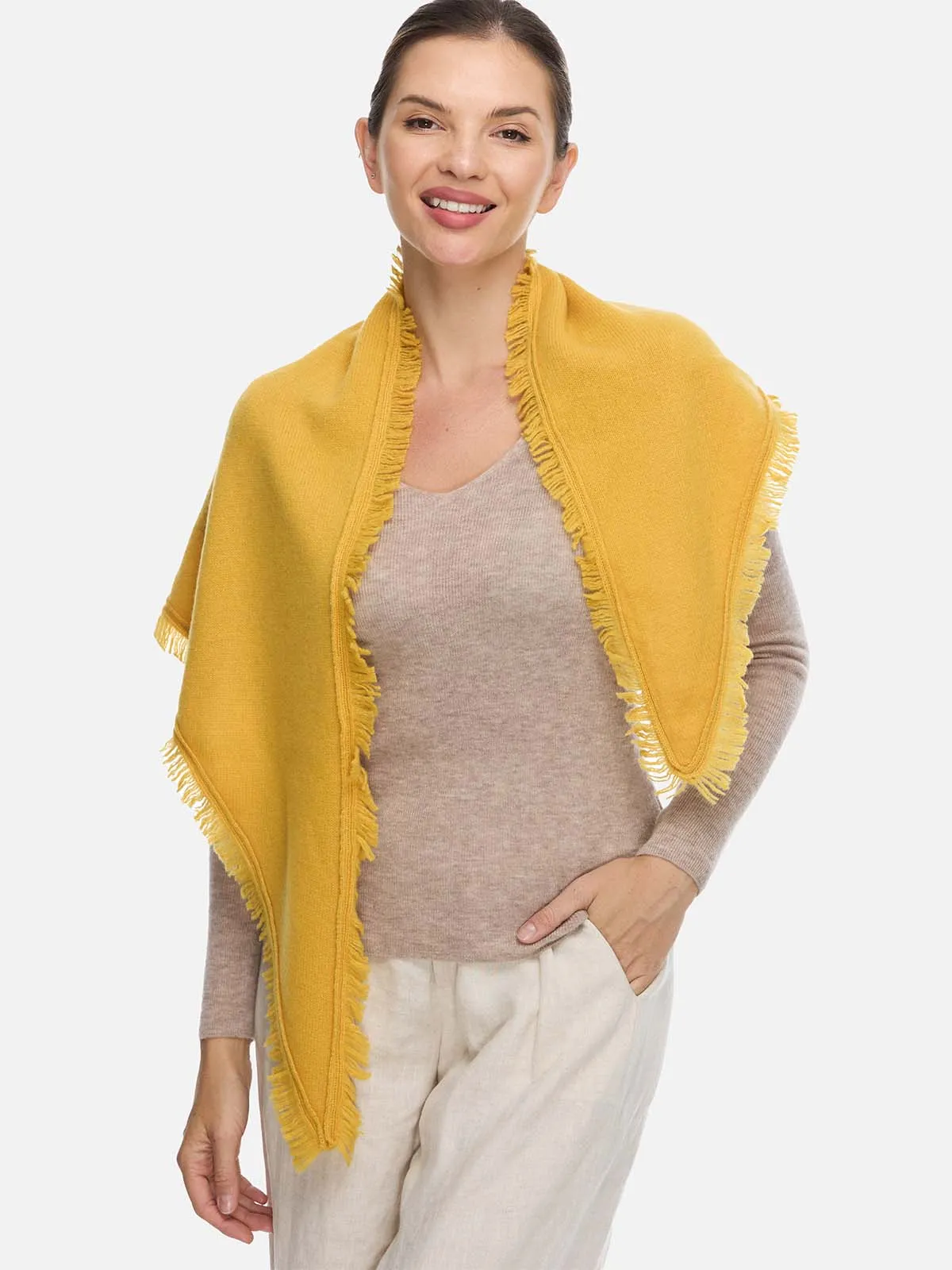 Triangle Yellow Cashmere Scarf