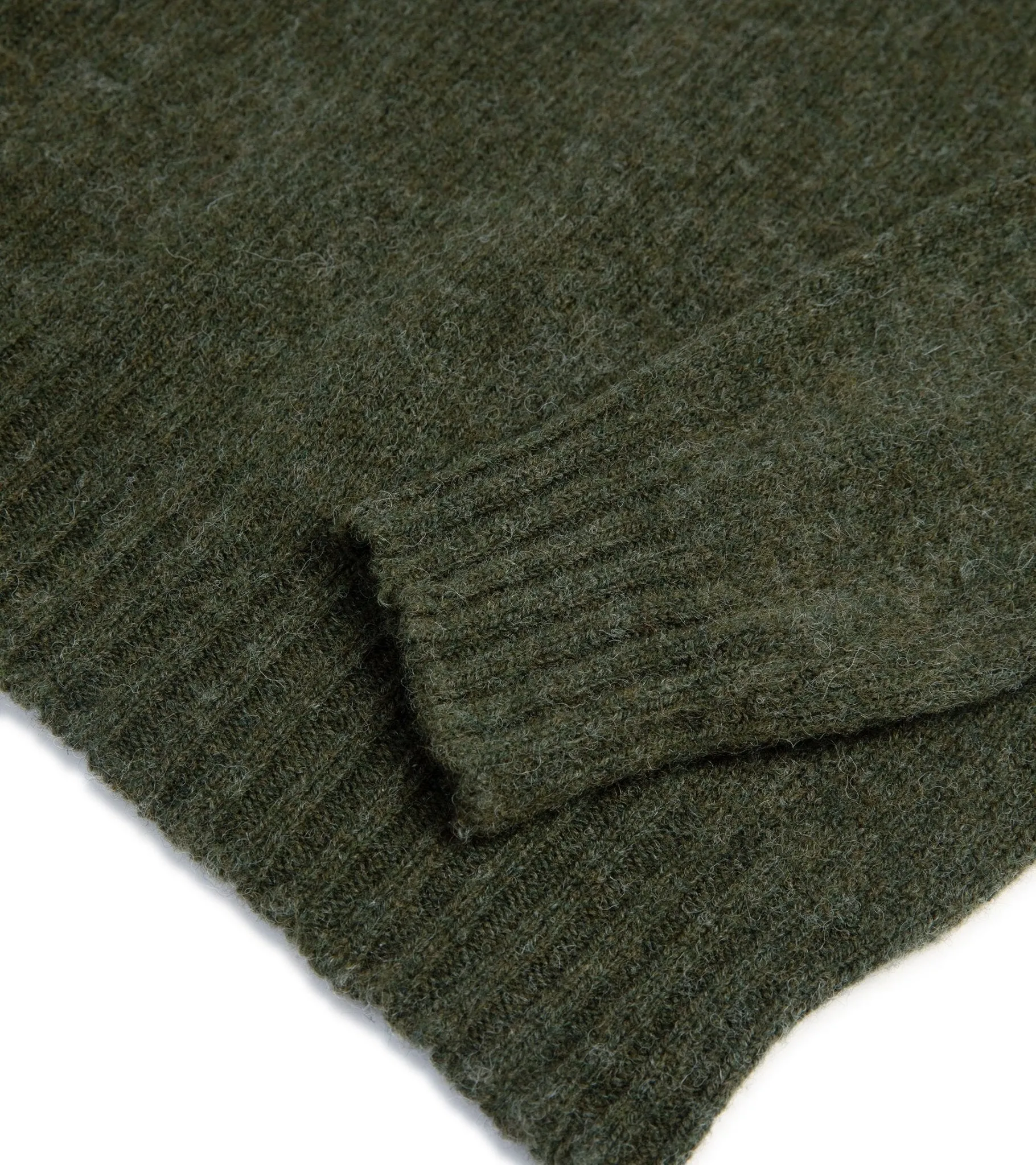 Trunk Berwick Brushed Shetland Crew Sweater: Dark Olive