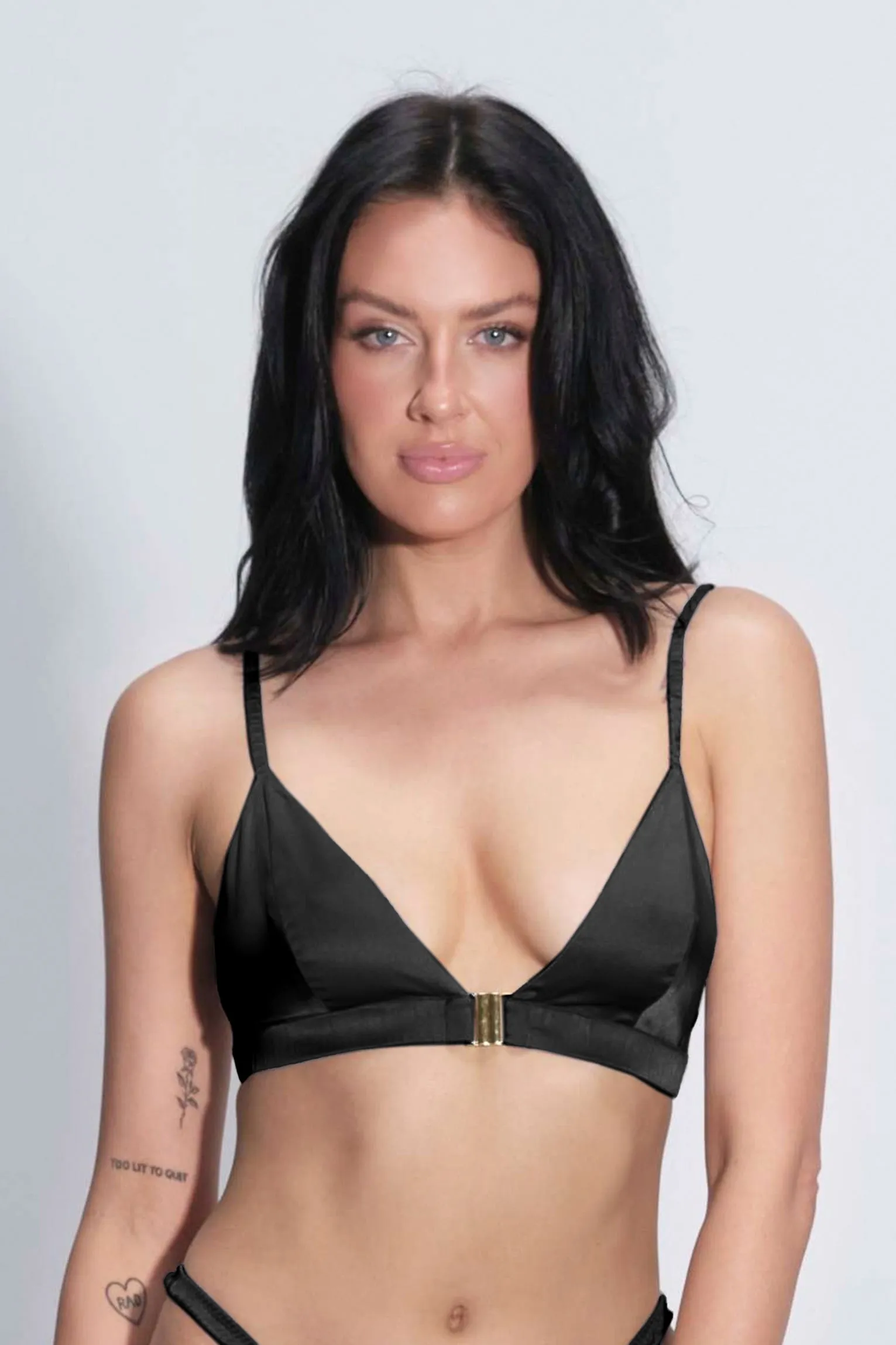 Twyla Silk Bralette Black