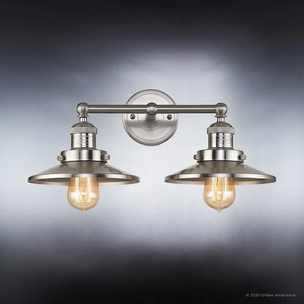 UEX2445 New Traditional Bath Light 8''H x 18''W, Satin Nickel Finish, Sanford Collection