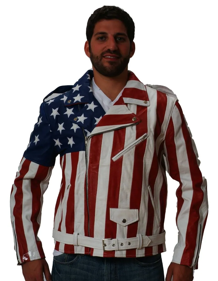 USA Flag Leather Jacket