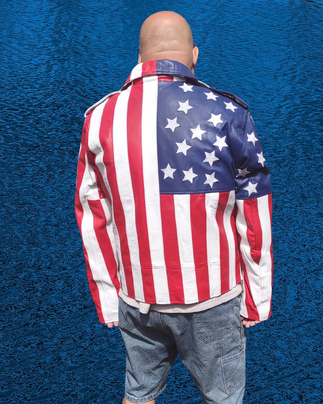 USA Flag Leather Jacket