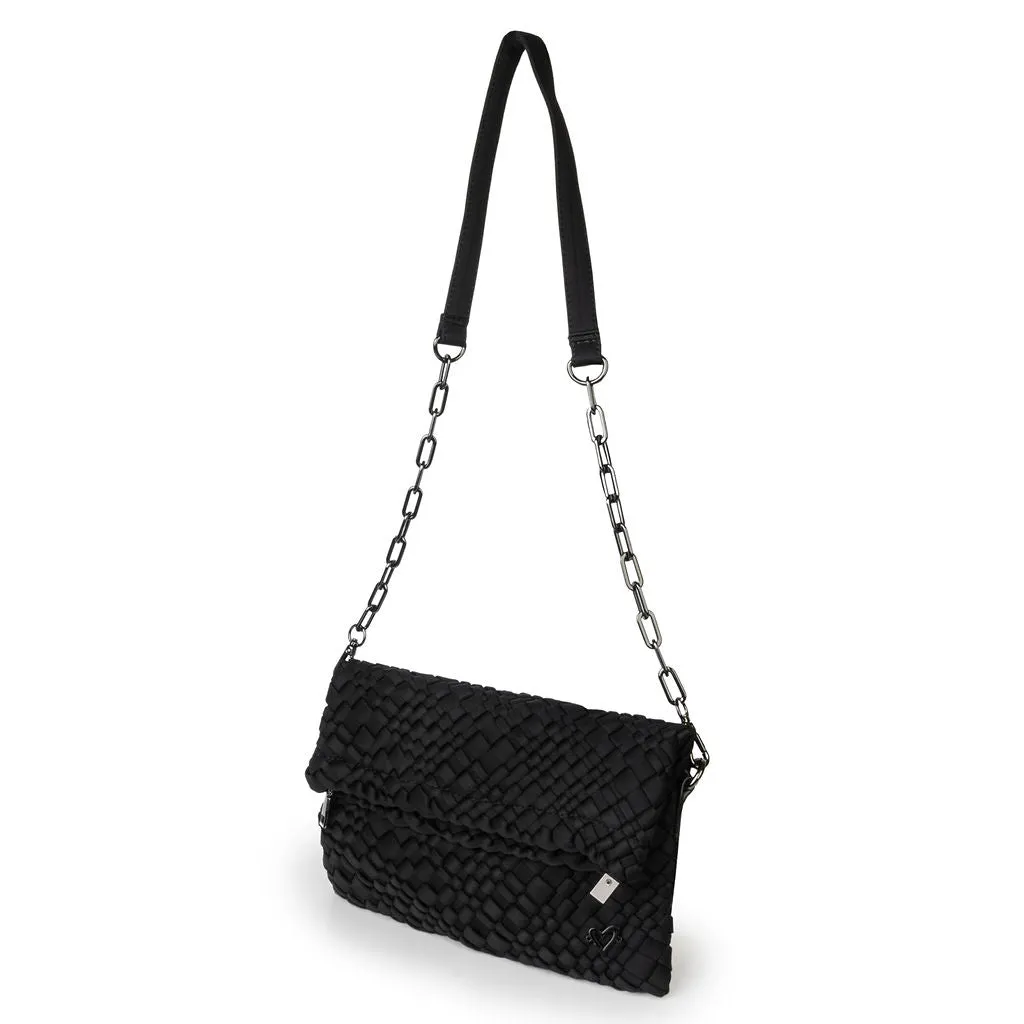 Victoria Hand-woven Convertible Clutch - Black