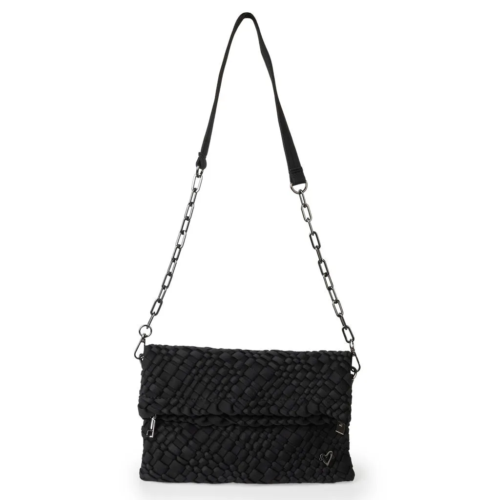 Victoria Hand-woven Convertible Clutch - Black