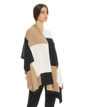 Women's Cashmere Mondrian Scarf Black Combo